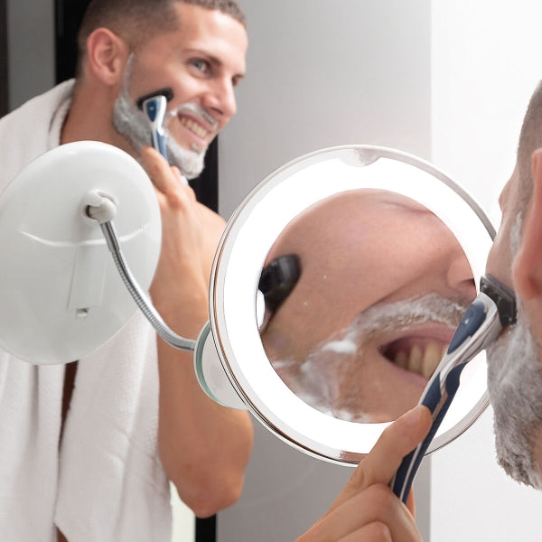 LED Magnifying Mirror with Flexible Arm and Suction Pad Mizoom