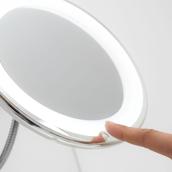 LED Magnifying Mirror with Flexible Arm and Suction Pad Mizoom